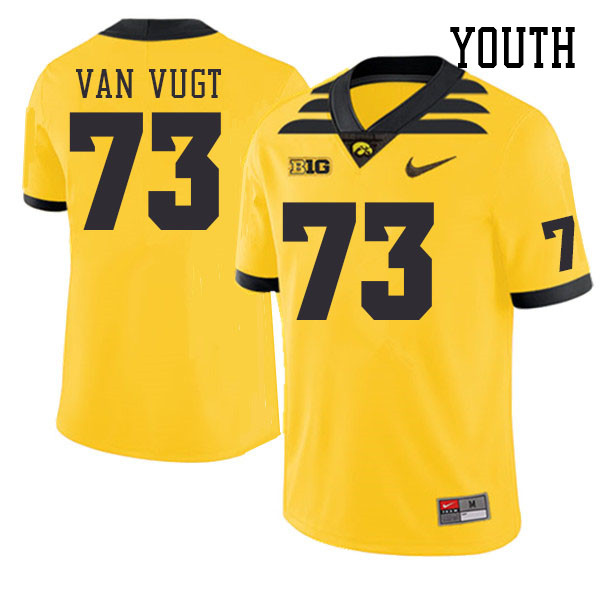 Youth #73 Kyson Van Vugt Iowa Hawkeyes College Football Jerseys Stitched Sale-Gold - Click Image to Close